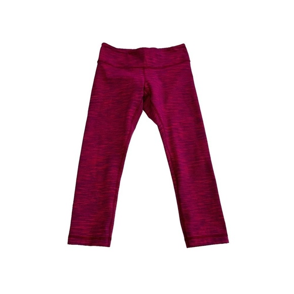 Lululemon Wunder Under Crop II red pink berry space dye leggings 4 - Picture 3 of 16